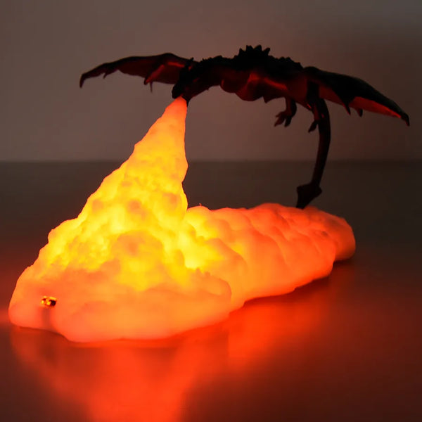 LED Fire Dragon Ice Dragon Lamps Home Desktop Rechargeable Lamp - Bunabo