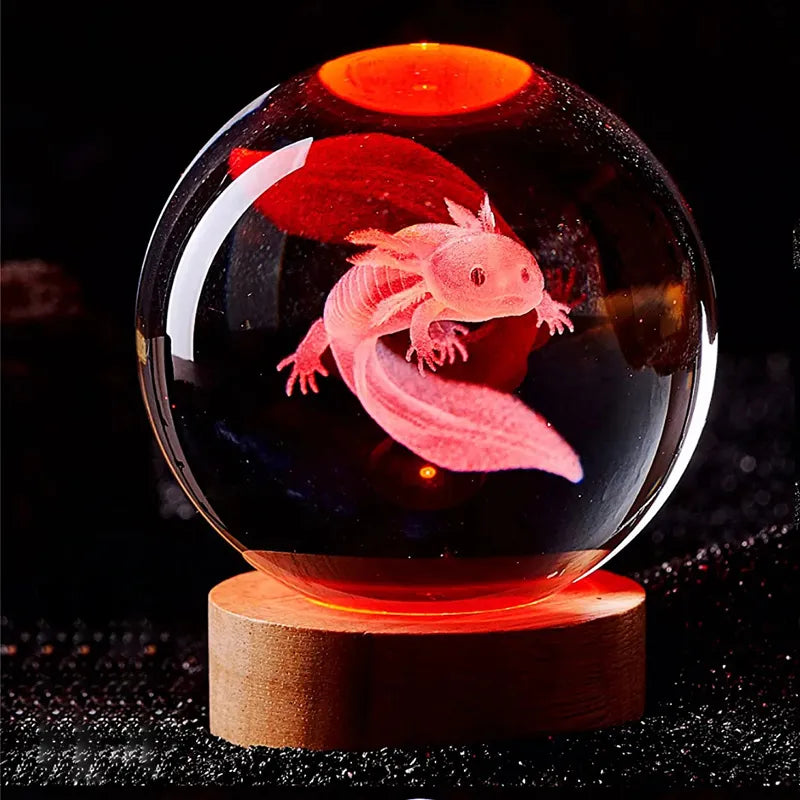 3D Axolotl Crystal Ball-Bunabo