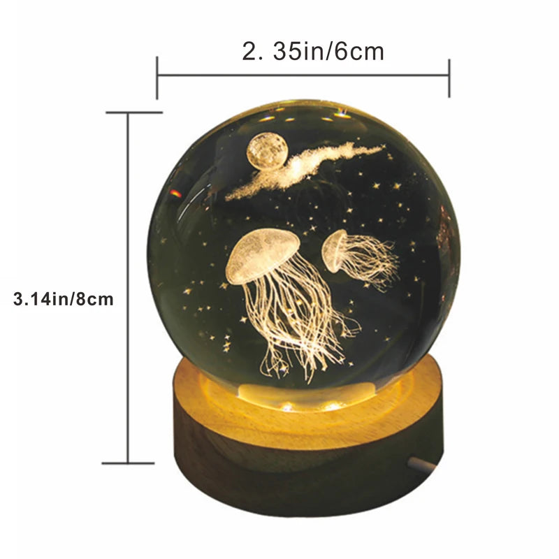 3D Jellyfish crystal ball-Bunabo