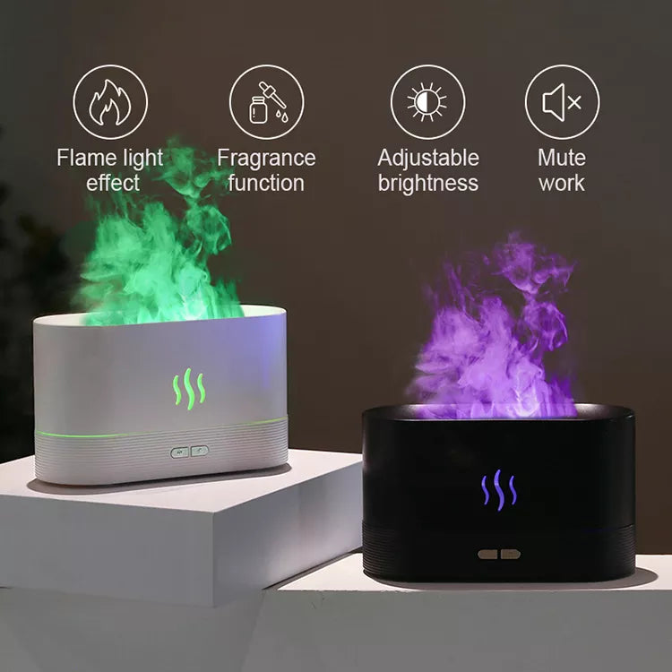 Kinscoter Aroma Diffuser Air Humidifier Ultrasonic Cool Mist Maker Fogger Led Essential Oil Flame Lamp Difusor - Bunabo