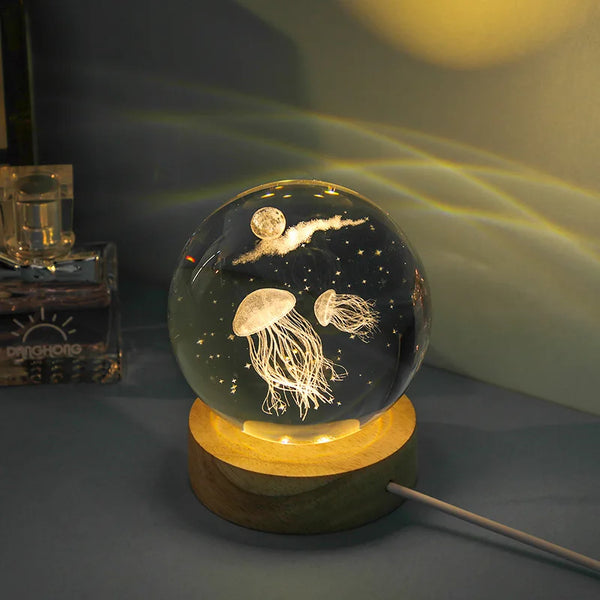 3D Jellyfish crystal ball-Bunabo