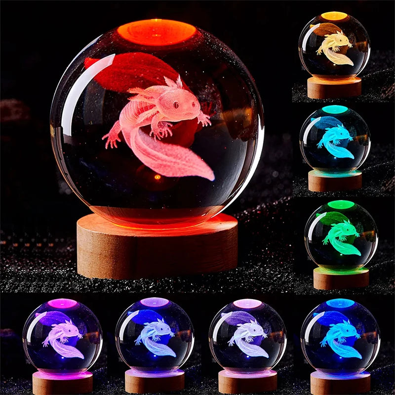 3D Axolotl Crystal Ball-Bunabo