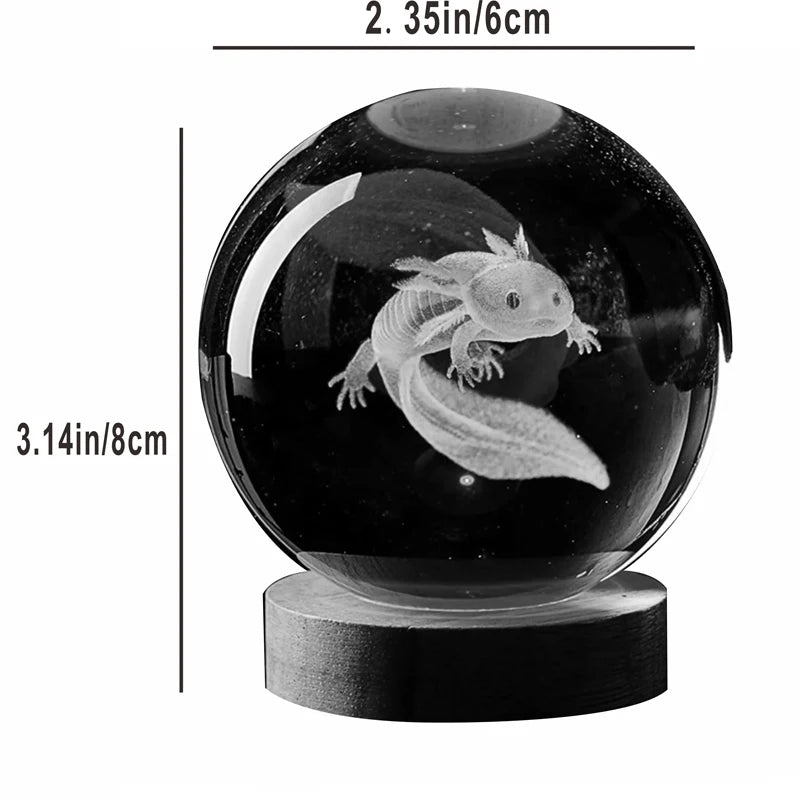 3D Axolotl Crystal Ball-Bunabo