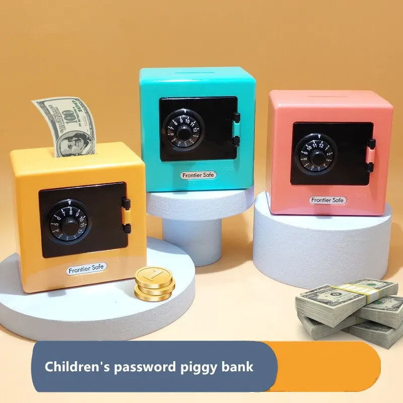 Mini Bank Money Box Retro Atm Rotating Password Cash Coins Saving Box Bank Safe Box Automatic Deposit Banknote Christmas Gift - Bunabo