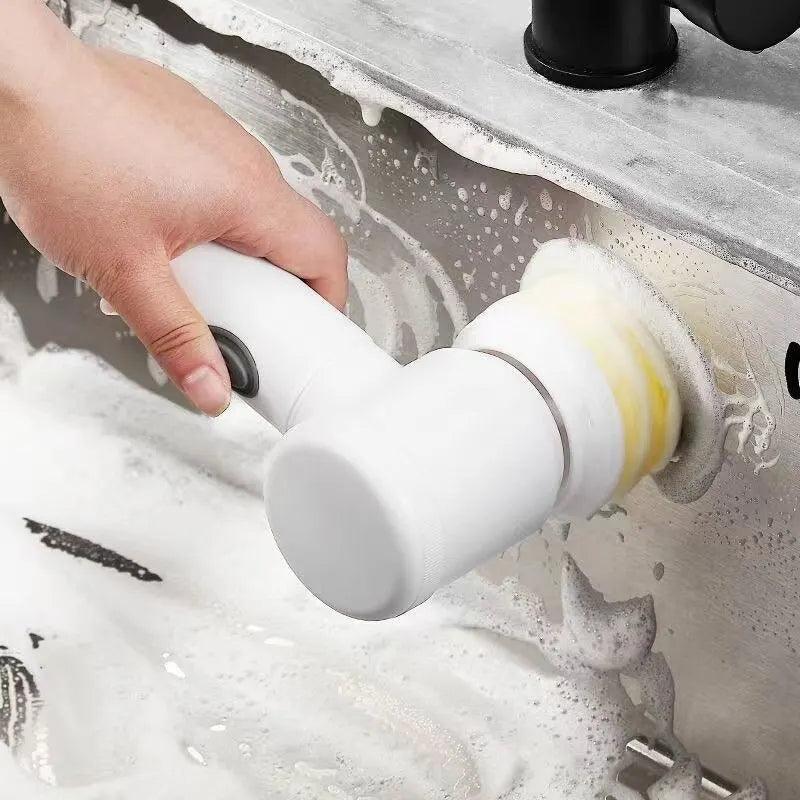 Electric Cleaning Brush for Kitchen and Bathroom - Wireless Handheld Power Scrubber for Dishes, Pots, and Pans - Bunabo