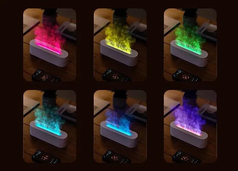 FlameGlow: RGB Aroma Diffuser and Humidifier with 7-Color Light - Bunabo