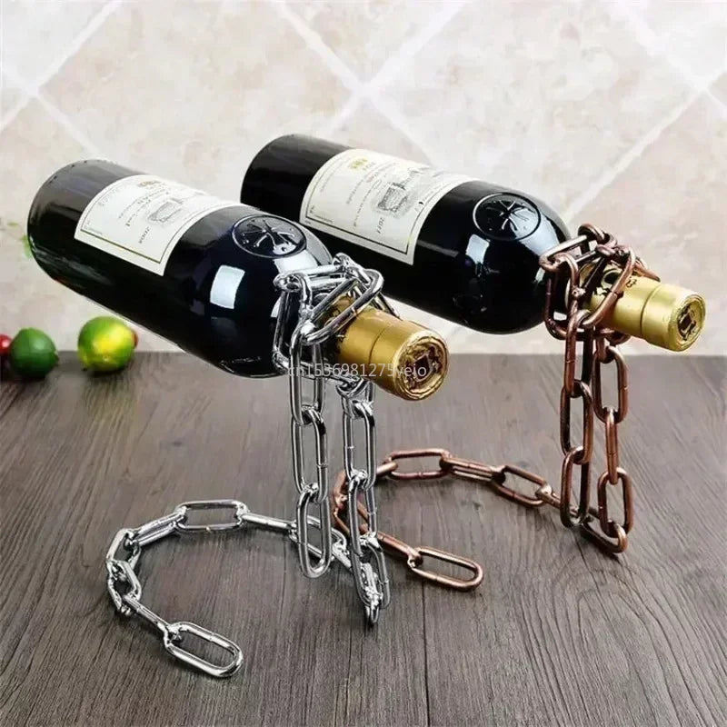 Magic Iron Chain Wine Bottle Holder