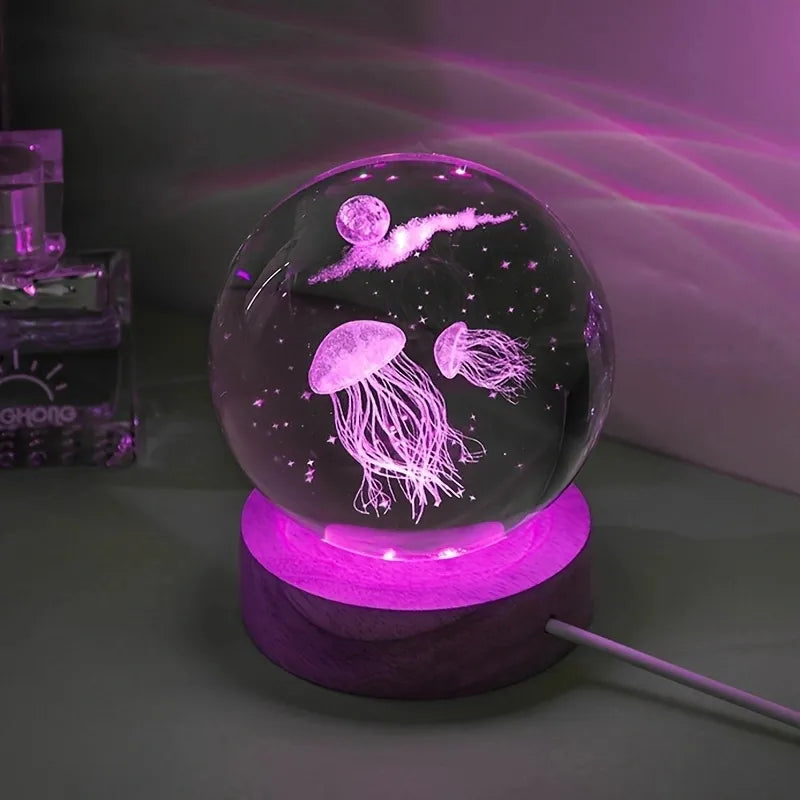 3D Jellyfish crystal ball-Bunabo